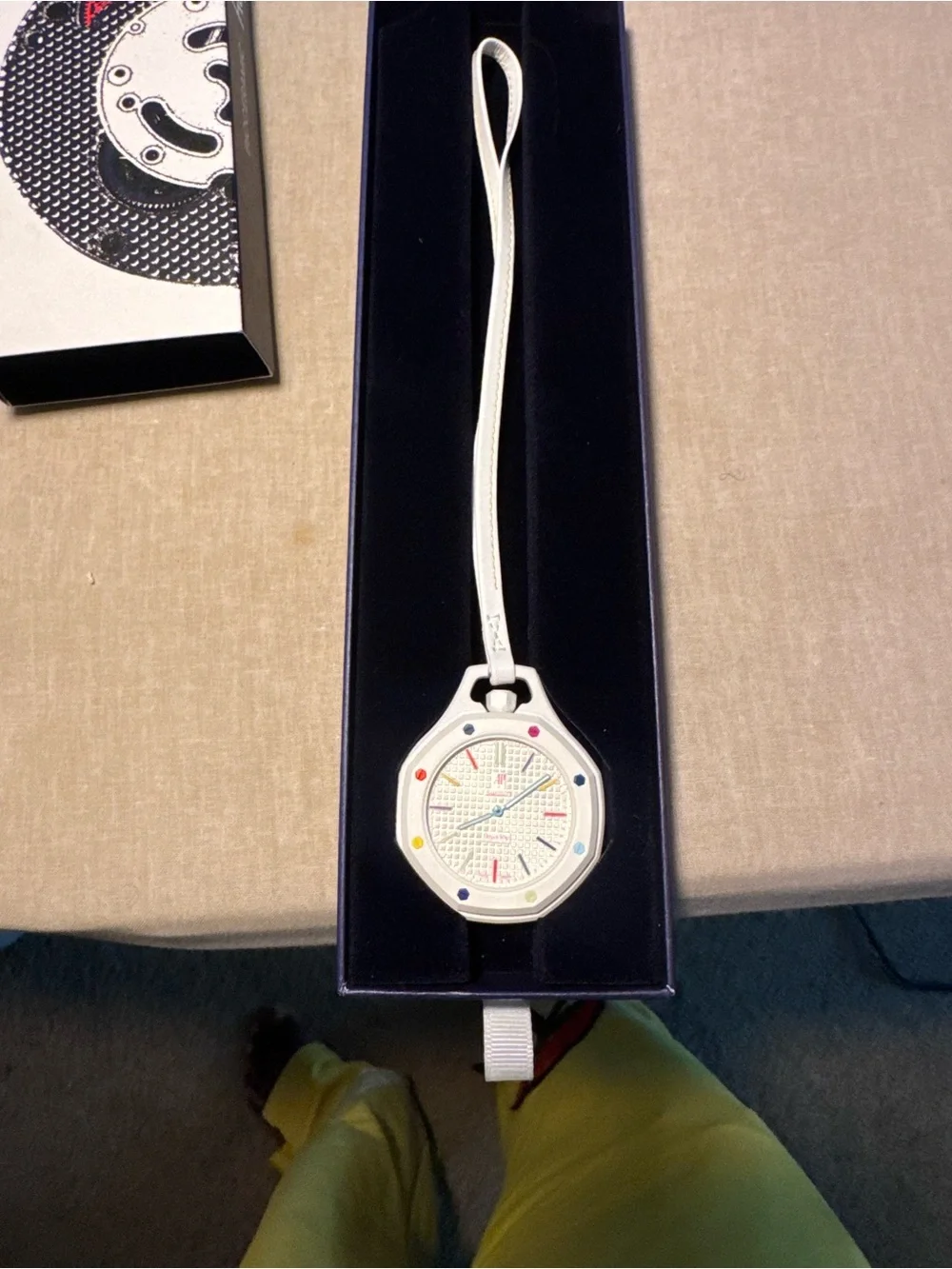 Swatch Huit Blanc Royal Pop Pocket Watch with Multicolor Accents